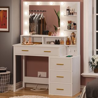 Brown Makeup Vanities in Bedroom Furniture 