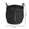 thumbnail image 3 of Lucius Round Resin Woven Wicker Basket with Handles - 13" x 13" x 13" - Black - For Clothes, Towels, Toys, Magazines Storage and Home Decoration, 3 of 6