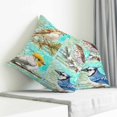 thumbnail image 4 of Throw Pillow Covers 26x26 Inch, Teal Blue Birds Decorative Pillow Cases for Couch Sofa Bed, Farmhouse Animals Country Cotton Linen Square Home Decor Pillowcases with Hidden Zipper, 4 of 7