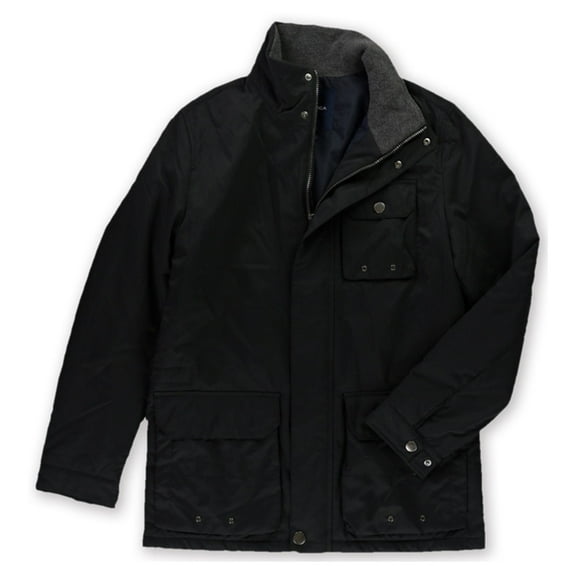 Nautica Mens High Neck Coat, Black, Small