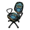 thumbnail image 2 of SCRAWLGOD Blue Owl Stars Breathable Computer Office Chair Cover Stretch Comfortable Boss Chair Slipcovers Universal Removable Desk Chair Seat Protector, Set of 2, 2 of 7
