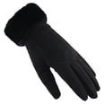 thumbnail image 2 of Under $10 Gloves Mittens Black Ladies Fashion Warm Gloves Outdoor Riding Driving Solid Color Plus Fleece Touched Screen NonSlip Gloves, 2 of 4