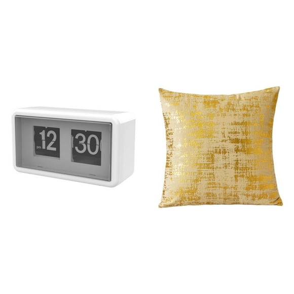 Reloj de escritorio con tapa automática, silencioso, con gran pantalla y funda de almohada, de poliéster, ideal para dormitorio, sala de estar y ofici