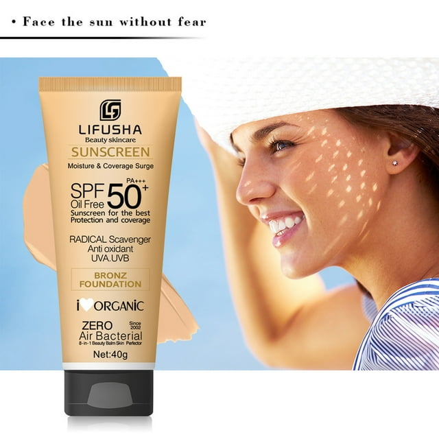 Pisexur Belleza Maquillaje Protector solar Bronz Foundations SPF50+. Aísla los rayos, el sudor e hidrata. Hombres y mujeres, 40 g.para mujeres y hombres