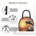 thumbnail image 4 of Balery Sunset Dancing Dolphin A Bolsa de Almuerzo para Mujeres, Caja de Almuerzo, Bolsa de Almuerzo Pequeña Impermeable, Tote de Almuerzo Reutilizable con Gran Capacidad, 4 of 6