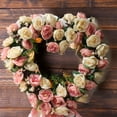 thumbnail image 2 of Artificial Flower Wreath for Front Door Peony Faux Floral Wreath Spring Summer Garland for Door Wall Window Hanging Wedding Party Fistival Welcome Hello Wreath Home Decor, 13.8", 2 of 5