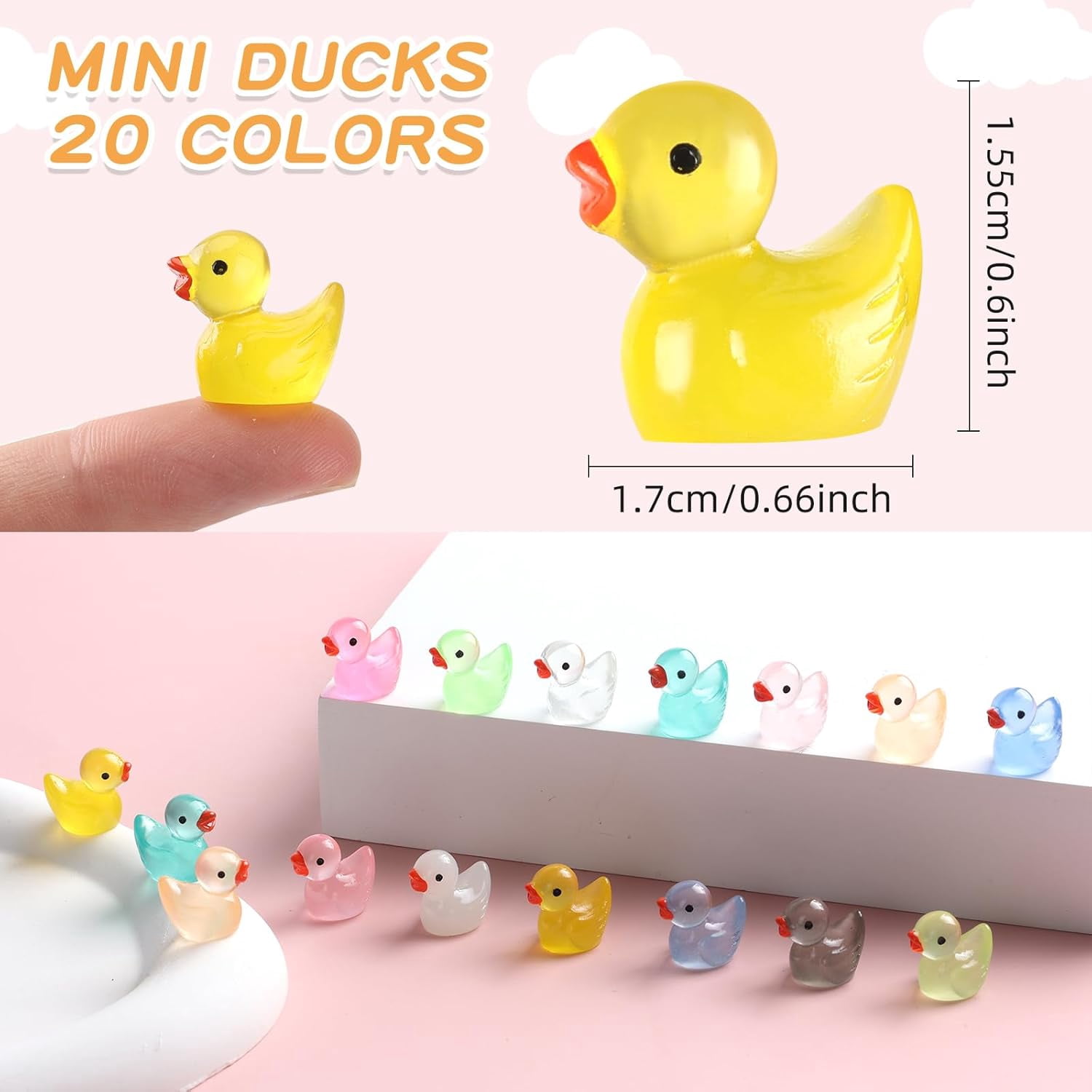 Mini Rubber Ducks 500 Piece Glow In The Dark Mini Ducks - 20 Colors ...