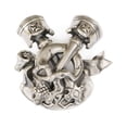 thumbnail image 3 of 925 Sterling Silver Skull Engine Pendant Biker Punk Jewelry TA322 ALL Silver Version, 3 of 4