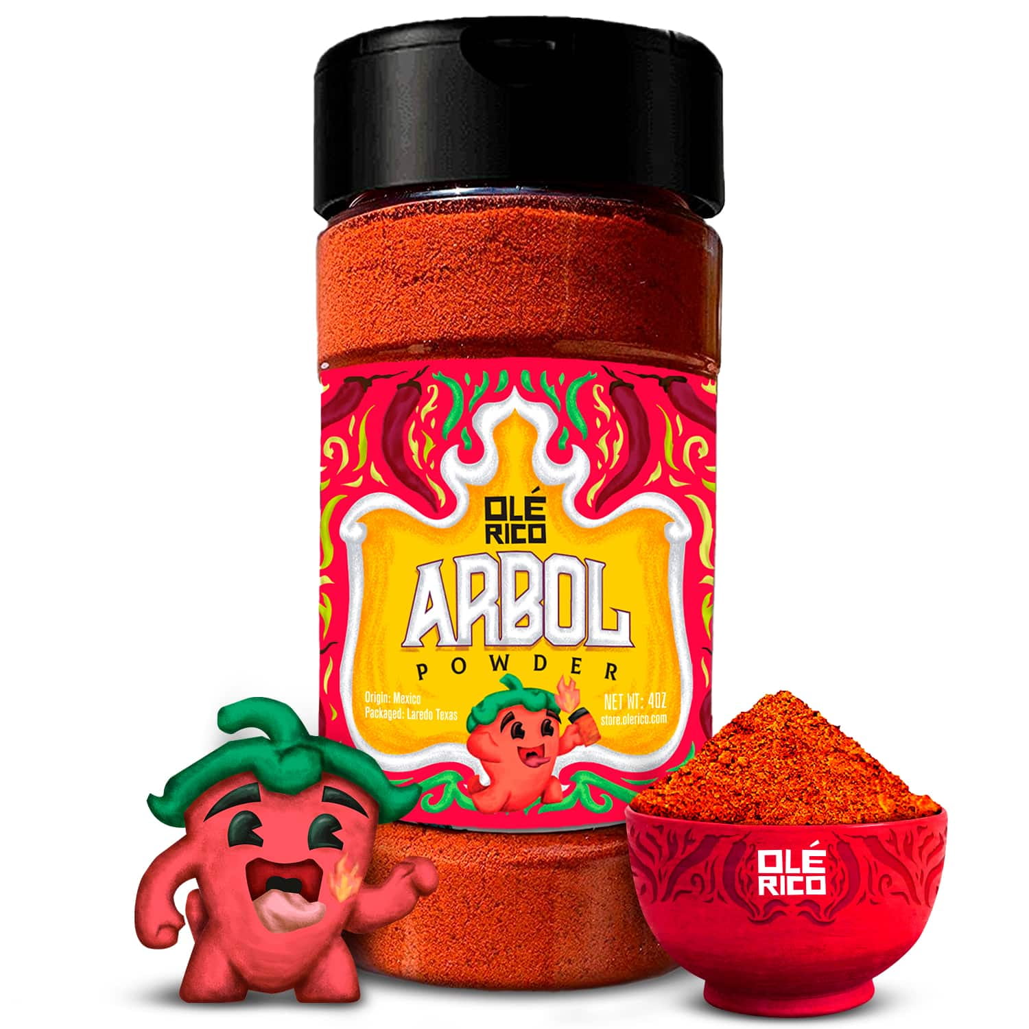 Ole Rico Chile de Arbol Powder Shaker, 4 oz