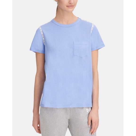 DKNY Womens Logo Stripe Top Size L