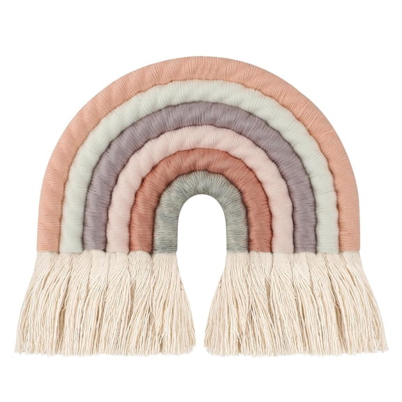 lanema Rainbow Woven Rainbow Wall Hanging with Tassels Handmade Beautiful for Nursery Bedroom Playroom Baby Room