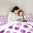 thumbnail image 5 of Manfei Circle Ciecular Pattern Bedding Comforter Set,Ink Polka Dot Twin Comforter Sets,White Purple Bedding Set For Teens,Ultra Soft Home Decor Reversible,2 Pieces, 5 of 8