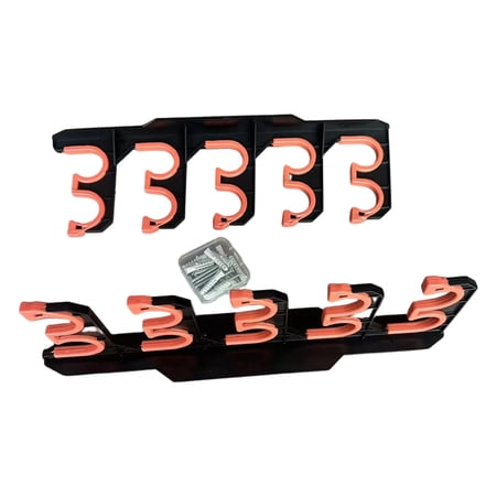 Angler Rod Wall Mounted Storage Rack with ABS Body Elastic Clip Holders and Garage Shop Display Use Indoor