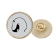 thumbnail image 1 of Descarada sonrisa negro patron de Broche de oro metálico circular, 1 of 3