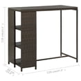 thumbnail image 3 of vidaXL Bar Table with Storage Rack Brown 120x60x110 cm Poly Rattan, 3 of 4