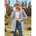 thumbnail image 4 of Women'S Crochet Open Cardigan Long Sleeve Cover Up Summer Blue Gray S, 4 of 7