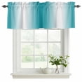 thumbnail image 2 of 2 Panels Turquoise White Ombre Valance for Windows, Abstract Art Modern Teal Gradient Light Filtering Kitchen Curtains, Rod Pocket Window Treatment Curtain Valances for Living Room Bedroom, 54"x18", 2 of 9