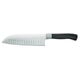 thumbnail image 2 of HUBERT® Stainless Steel Granton Santoku Knife with Black Santoprene Handle - 7" L Blade, 2 of 3