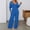 Blue, variant on Women's Jumpsuit Long Sleeve Deep V Neck Romper High Stretch Ribbed Jumpsuit Casual Outdoor Wear Overalls for Women Casual Summer