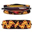 thumbnail image 2 of Cauagu Cartoon Pizza Print Leather Pencil Pen Case - Stationery Bag Portable Stationery Bag Big Capacity Pencil Pouch Cosmetic Organizer Bag for Men & Women, 2 of 7