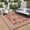 8*10ft-Red Peach Orange/White, variant on Outdoor Rug 9x12, Waterproof Reversible Plastic Straw Patio Rug, Stain-Resistant & Easy to Clean, Large Vintage Outdoor RV Mat for Deck, Camping, Balcony, Backyard, Black and Grey