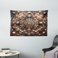 thumbnail image 3 of Ambesonne Mandala Tapestry Wall Hanging, Oriental Hippie Floral Art, 60"x40", Dark Salmon Multicolor, 3 of 4