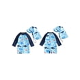 thumbnail image 2 of BemeyourBBs Toddler Baby Boys One Piece Swimsuit Rash Guard Set Infant Boys Bathing Suit Shark Turtle Print Long Sleeve Mock Neck Zipper Swimwear with Sun Hat 2 Pcs Summer Beachwear, 2 of 9