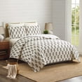 thumbnail image 2 of Laurel & Mayfair Block Print Mughal Flower Cream 3-Piece Cotton Voile Quilt Set, Full/Queen, 2 of 7