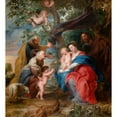 thumbnail image 2 of Peter Paul Rubens 12x13 Black Ornate Wood Framed Double Matted Museum Art Print Titled: The Holy Family Under an Apple Tree (C. 1632), 2 of 5