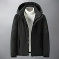 thumbnail image 2 of Sentmoon Windbreaker Men Color Block Long Sleeve Drawstring Hooded Neck Ski Jackets Oversized Zipper Waterproof Men's Clothes Fall and Winter Casual for Festival Camping and Outdoor Black XXL, 2 of 9