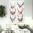 thumbnail image 3 of Antlers Decor Wall Hanging Tapestry, Deer Horns Bouquet Flowers Bloom Fun Springtime Garden Branches, Bedroom Living Room Dorm Accessories, 60 X 80 Inches, by Ambesonne, 3 of 5