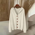 thumbnail image 4 of Womens Button Down Hooded Cardigan Sweaters, Knit Hoodie Coat Jacket, Soft and Comfortable Color L, 4 of 5