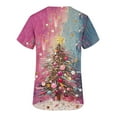 thumbnail image 5 of Wowcloth Women's Short Sleeve V-Neck Scrub Top with Christmas Print Pocket for Work and Daily Use, 5 of 7