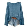 thumbnail image 4 of Sweaters for Women Ladies Glitter Real Sequin One Shoulder Strip Warm Womens Tops, 4 of 7