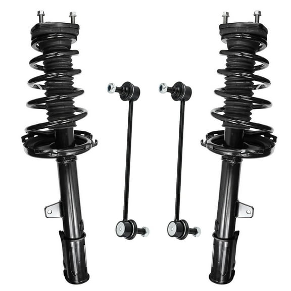 Detroit Axle - FWD Rear Struts Sway Bars for 2004-2007 Lexus RX330 RX350 Highlander, 2 Complete Struts with Coil Spring Assembly 2 Sway Bar End Links 2005 2006 Replacement Suspension Kit