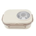 thumbnail image 1 of Bento Lunch Box, Camera Shaped Leakproof Reusable Removable Stainless Steel Compartment 1450ml Bento Containers  For School Brown,Green,Pink,Beige,Yellow,Light Blue, 1 of 8