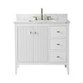 thumbnail image 6 of Vanity Art 36" Double Door Bathroom Vanity with Sink, Freestanding Storage Cabinet with Engineered Marble Top, Flip Down Tray, Drawer, and Shelf, 6 of 8