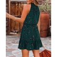 thumbnail image 3 of Summer Floral Printing Bohemian Halter Neck Sleeveless Chiffon Dress, 3 of 4