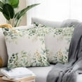 thumbnail image 2 of Retro Eucalyptus Leaves Outdoor Pillow Covers Pack of 2 Sage Green Leaf Summer Plants Linen Waterproof Throw Pillow Covers Decorative Cushion Cases for Patio Garden Tent Balcony Couch 16x16 inch, 2 of 8