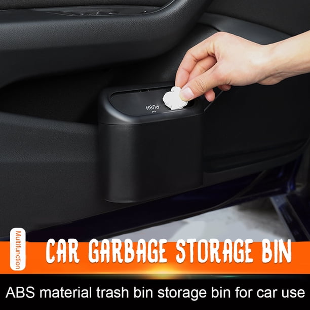 Cubo de basura para coche, cubo de basura colgante para coche, cubo de basura portátil a prueba de fugas con tapa a presión para coche, oficina, hogar