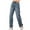 Blue, variant on Idoravan High Waisted Jeans for Women Straight Leg Women Irregular-Star Shaped Straight-Leg High-Waisted Pocket Full Length Pants Jeans
