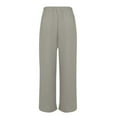 thumbnail image 5 of Baqcunre Wide Leg Pants Woman,Women's Wide Leg Linen Elastic High Waist Tie Side Split Pants,Women'S Pants,Pants For Women,Womens Fashion,Womens Clothes,Grey,XXL, 5 of 5