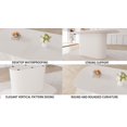 thumbnail image 6 of 63" Oval Dining Table Set for 6, Wooden Dining Roon Table and 6 PU Swivel Armchairs, Modern Dining Set with High Backrest and Waterproof Tabletop for Living Room,  Beige, 6 of 7