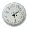 thumbnail image 4 of Reloj de pared luminoso de 12 pulgadas, reloj minimalista redondo de cuarzo para decoración de dormitorio y sala de estar, color blanco, 4 of 12