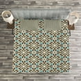 thumbnail image 3 of Ambesonne Brown and Blue Quilted Bedspread Set 3 Pcs, Eastern Star, King Size, Taupe Pale Blue Brown, 3 of 3