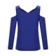 thumbnail image 5 of Blusas Para Mujer Blusas Con Hombros Descubiertos Cuello en V Cremallera Manga Larga Top Sólido Con Diamantes de Imitación Odeerbi  ODB185929, 5 of 8