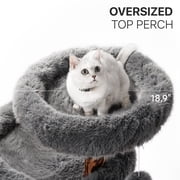 Sopapets 44H Cat Tree Tower Natural Wood With Scratching Posts&Real Branch Design, Heavy Duty Aesthetic Cat Tower for Large Cats, Gray