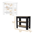 thumbnail image 3 of FM FURNITURE Brooklyn 2-Shelf Modern Engineered Wood Kitchen Island in Black/Oak, 3 of 7