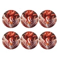 thumbnail image 2 of Pofeuu Red Leaf Flame Fox Print Leather Coasters Set of 6, Round Cups Mugs Mat Pad for Home Kitchen Heat Resistant Drink Coasters,Round Shape, 2 of 7