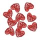 thumbnail image 3 of 10 adornos colgantes de ratán sintético con forma de corazón para árbol de Navidad. Rojo, 3 of 9